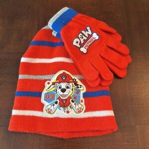 Kids Size Paw Patrol Marshall Winter Hat and Gloves New